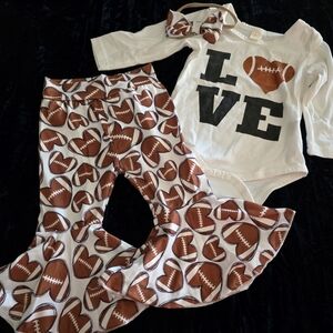 Football Love Baby Outfit Set